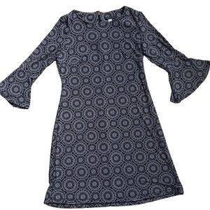 Tommy Hilfiger Dress Size 8 Paisley Bell Sleeve Boho Chic Retro 70s Artsy Hippie